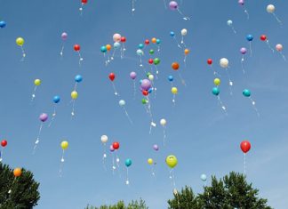 Balóny naplnené héliom